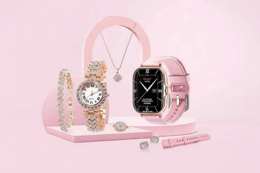 5 In One Smart Watch With Jewellery Set For Girls