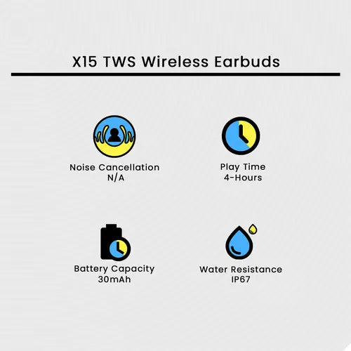X15 TWS Wireless Earbuds